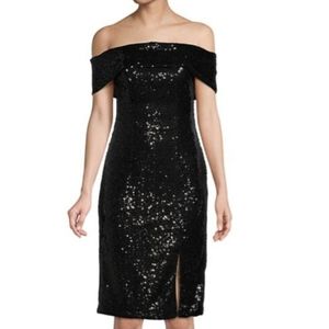 RENE RUIZ Black Sequin Dress